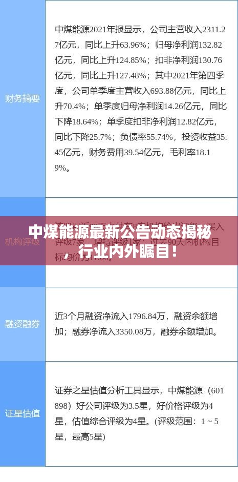 中煤能源最新公告动态揭秘，行业内外瞩目！
